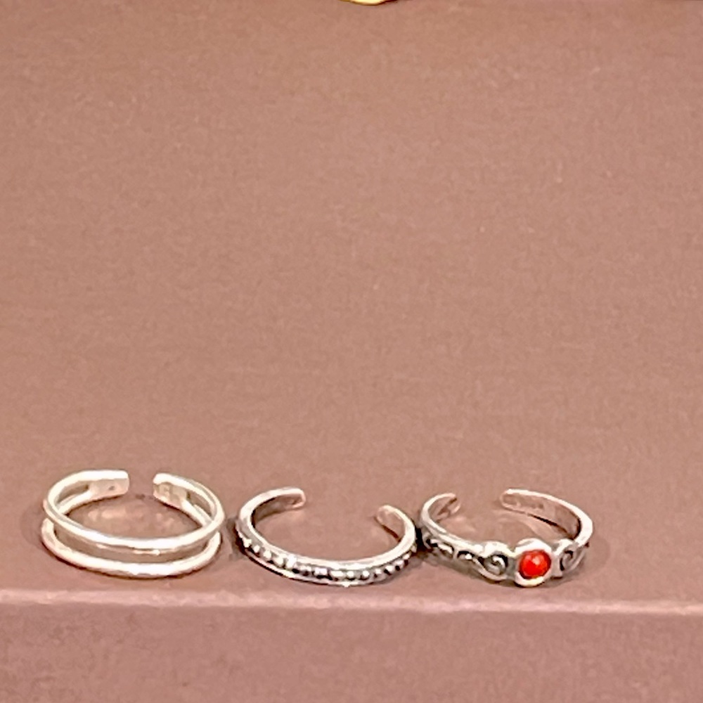 Silpada Set Of Three Sterling Silver Toe Rings - image 1
